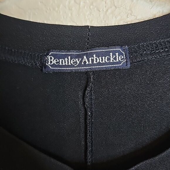 Vintage Bentley Arbuckle Medium Black Stretch Crepe‎ Classic T-Shirt Dress - Picture 5 of 8